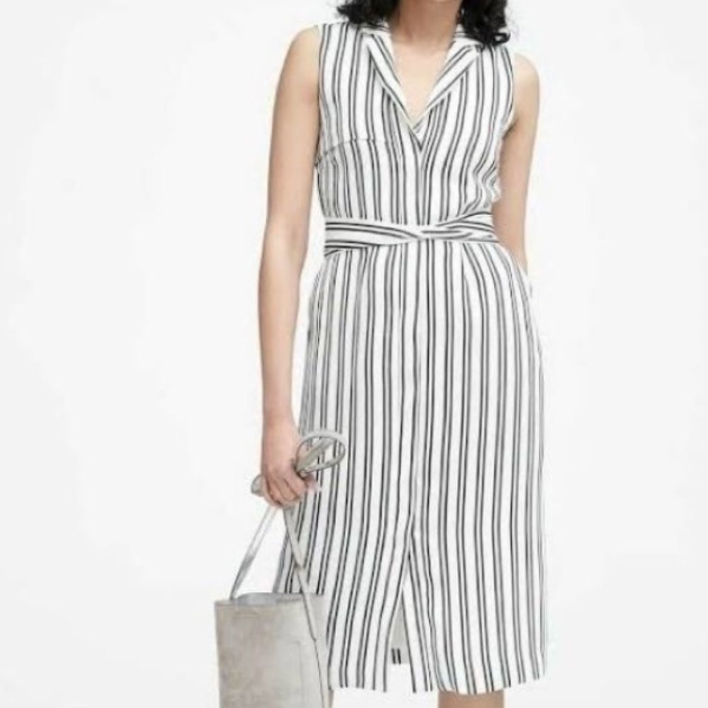 Banana republic stripe trench dress